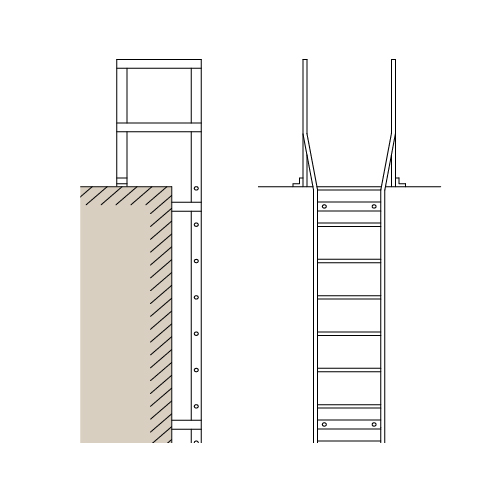 CAD Drawings BIM Models Alaco Ladder Co. Exterior Roof Access Ladder: 562 Roof Return