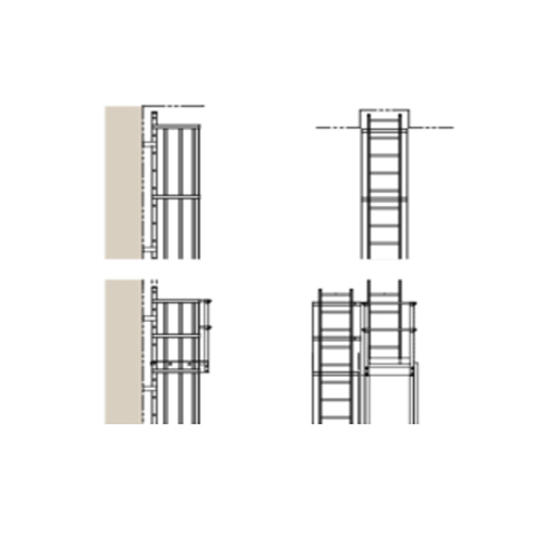 CAD Drawings BIM Models Alaco Ladder Co. Cages & Platforms: 560-CP Roof Hatch Access with Rest Platform