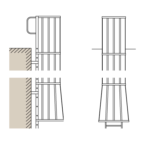 CAD Drawings BIM Models Alaco Ladder Co. Cages & Platforms: 561-C Handrails Over Roof