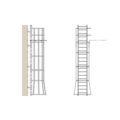 CAD Drawings BIM Models Alaco Ladder Co. Cages & Platforms: 561SE-C Side Exit