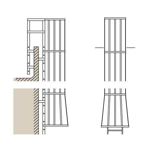 CAD Drawings BIM Models Alaco Ladder Co. Cages & Platforms: 563-C Parapet Return