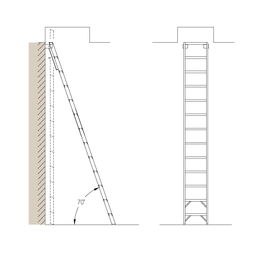 View Roof Hatch Access: HP70 – 70° Folding Ladder