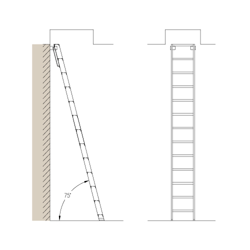 CAD Drawings Alaco Ladder Co. Roof Hatch Access: HP75 – 75° Folding Ladder