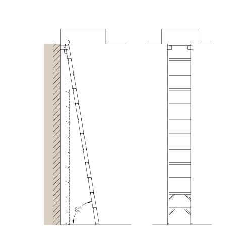 CAD Drawings Alaco Ladder Co. Roof Hatch Access: HP80 – 80° Folding Ladder
