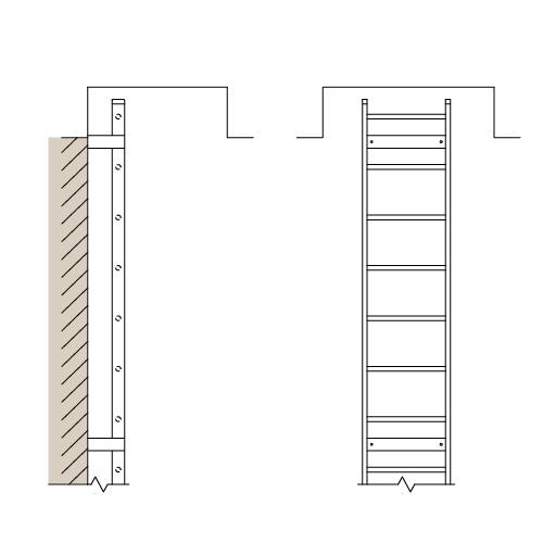 CAD Drawings BIM Models Alaco Ladder Co. Roof Hatch Access: 560 Fixed Wall Ladder