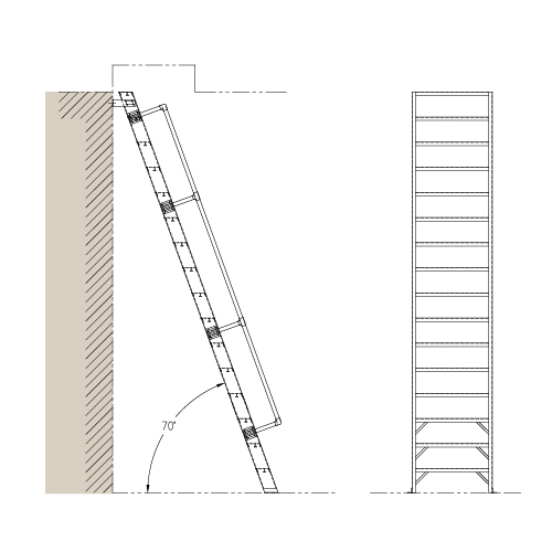 CAD Drawings Alaco Ladder Co. Roof Hatch Access: H1000 – 70° Ships Ladder