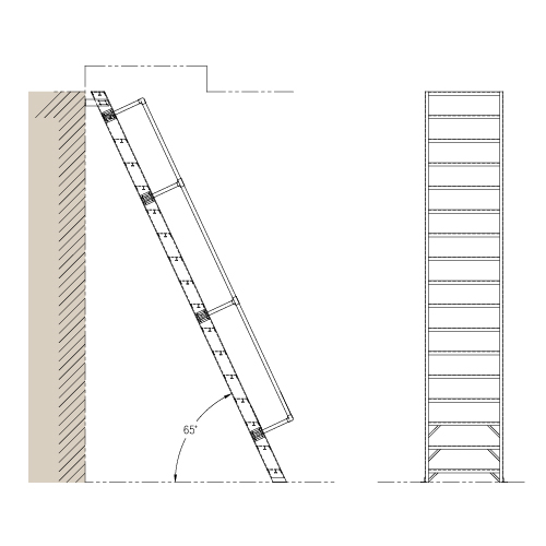 CAD Drawings Alaco Ladder Co. Roof Hatch Access: H1000 – 65° Ships Ladder
