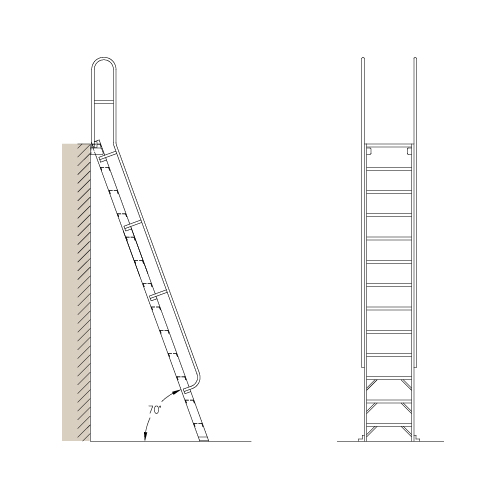 CAD Drawings Alaco Ladder Co. Mezzanine Access: M70 – 70° Ships Ladder