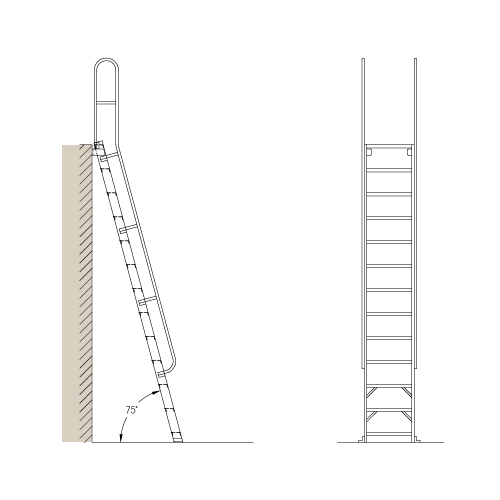 CAD Drawings Alaco Ladder Co. Mezzanine Access: M75 – 75° Ships Ladder