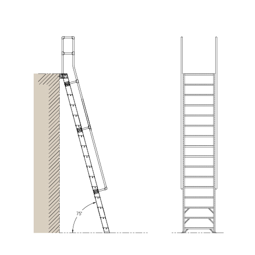 CAD Drawings Alaco Ladder Co. Mezzanine Access: M1000 – 75° Ships Ladder