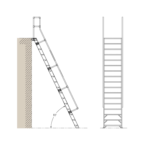 CAD Drawings Alaco Ladder Co. Mezzanine Access: M1000 – 65° Ships Ladder