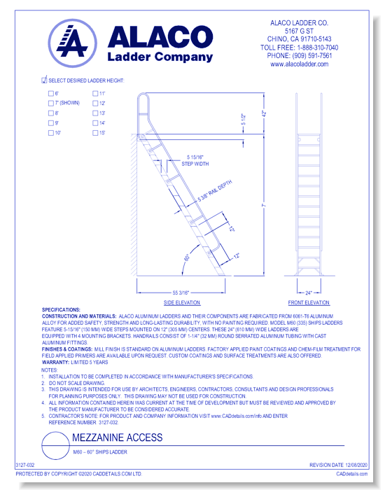 Mezzanine Access: M60 – 60° Ships Ladder