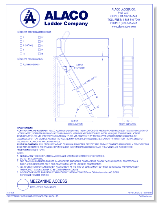 Mezzanine Access: MP60 – 60° Folding Ladder