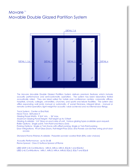 Movable Double Glazed Partition System: Movare™ - Architects Package