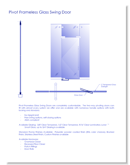 Pivot Doors: Frameless Swing Door - Architects Package