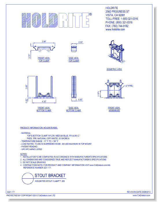 HOLDRITE® Stout Clamp™: 285