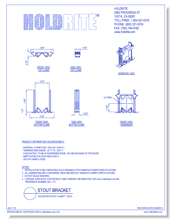 HOLDRITE® Stout Clamp™: 285-S