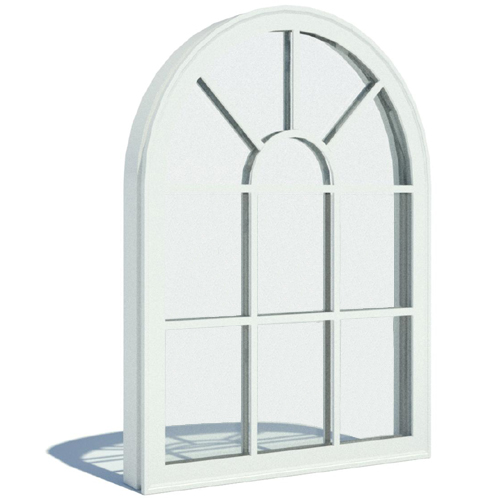 1500 Series: Vinyl Windows Single Hung - Extended Half Round - Fixed