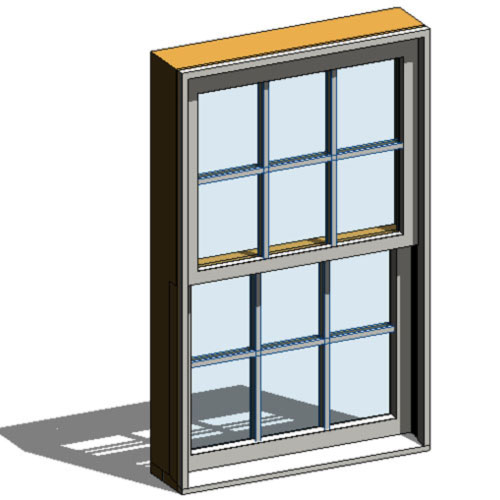 CAD Drawings BIM Models Ply Gem Mira Premium Series: Aluminum Clad Wood Window Double Hung