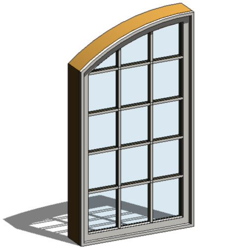 CAD Drawings BIM Models Ply Gem Mira Premium Series: Aluminum Clad Wood Window Arch Picture Window