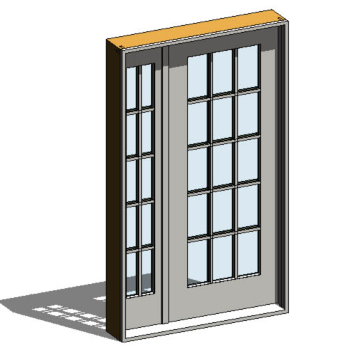 CAD Drawings BIM Models Ply Gem Mira Premium Series: Aluminum Clad Wood Patio Door Hinged 2-Panel Inswing