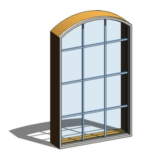CAD Drawings BIM Models Ply Gem Mira Premium Series: Aluminum Clad Wood Window Arch Top - Direct Set