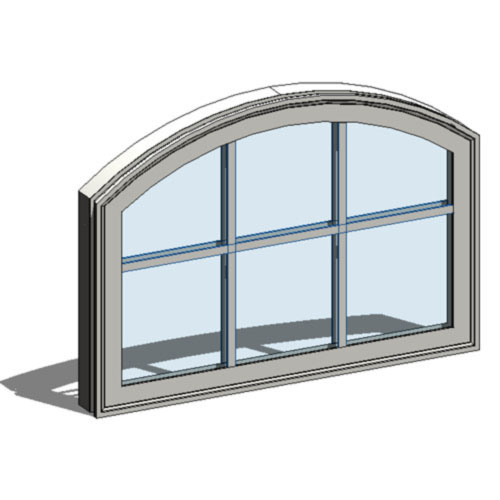 CAD Drawings BIM Models Ply Gem 1500 Series: Vinyl Windows Casement - Arch Unit Transom