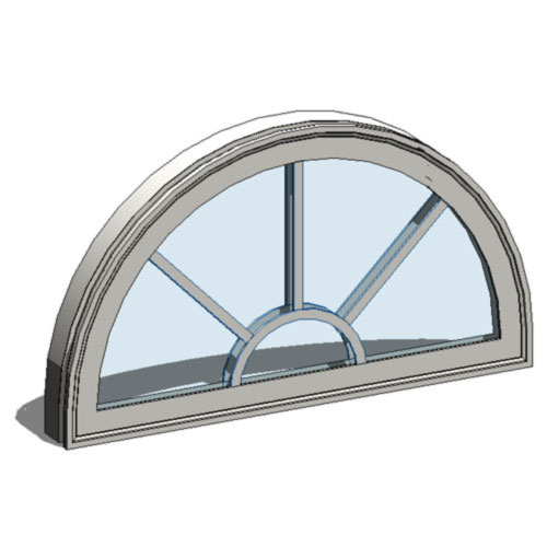 CAD Drawings BIM Models Ply Gem 1500 Series: Vinyl Windows Casement - Circle Head