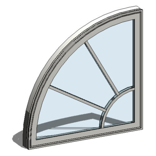 CAD Drawings BIM Models Ply Gem 1500 Series: Vinyl Windows Casement - Quarter Circle