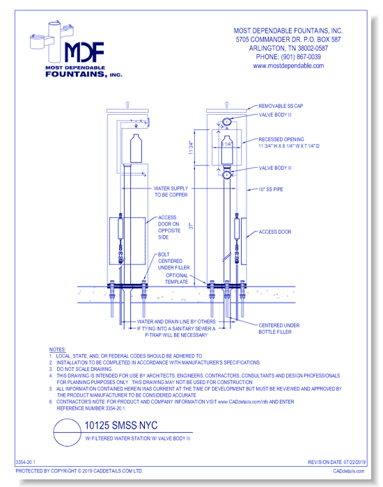 ** 10125 SMSS NYC ** w/ Filtered Water Station w/ Valve Body III