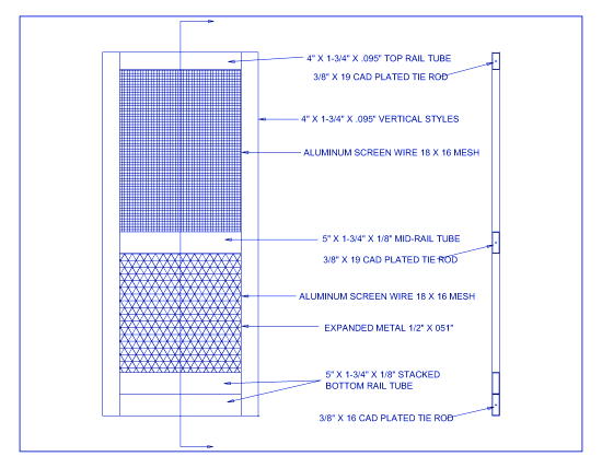 Series 400SE Heavy-Duty Screen Door: Elevations