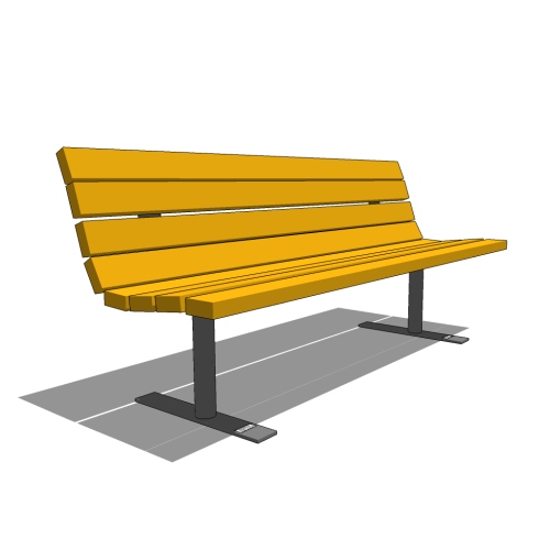 Model 8: Homestead Contoured Bench, Wood Slats or 2nd Site Systems® Reinforced Recycled Plastic
