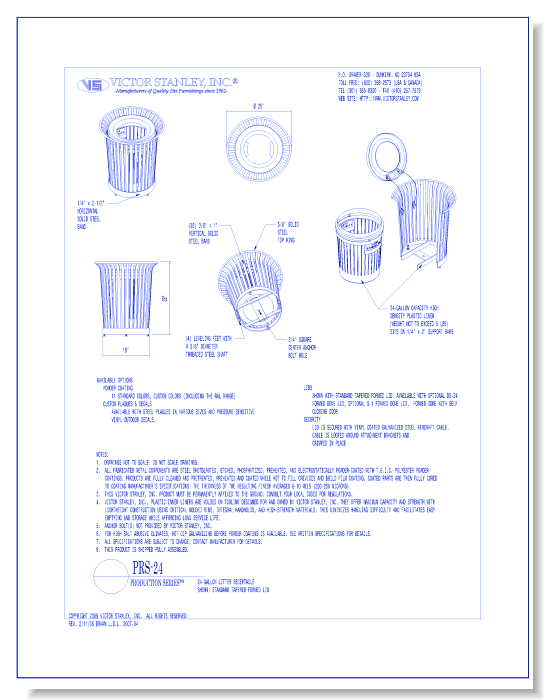Model PRS-24: Production Litter Receptacle, 24 gal (90 L)
