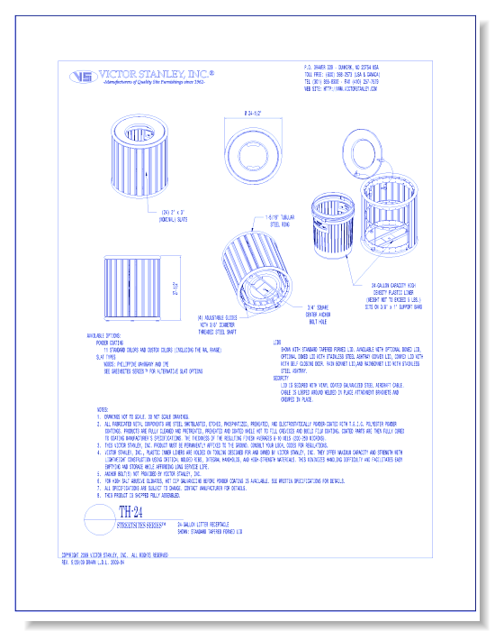Model TH-24: Streetsites™ Litter Receptacle