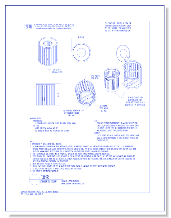 Model TH-36: Streetsites™ Litter Receptacle