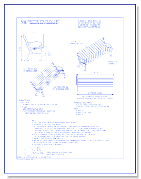 Model C-138: Classic Bench