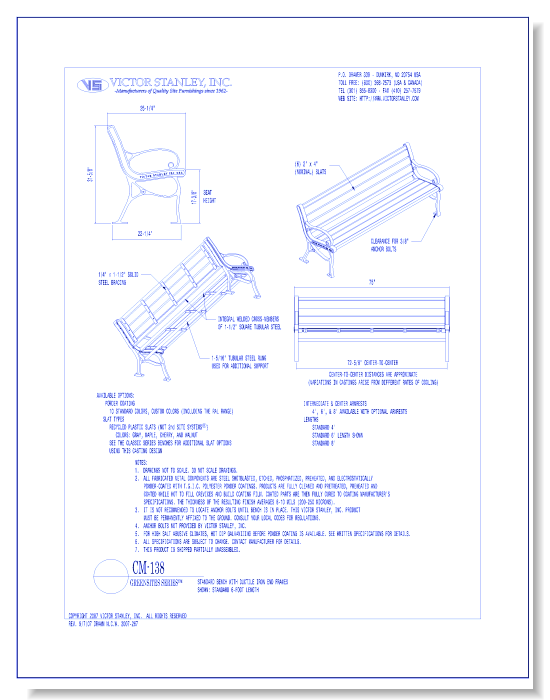 Model CM-138: GreenSites Bench, Recycled Plastic Slats
