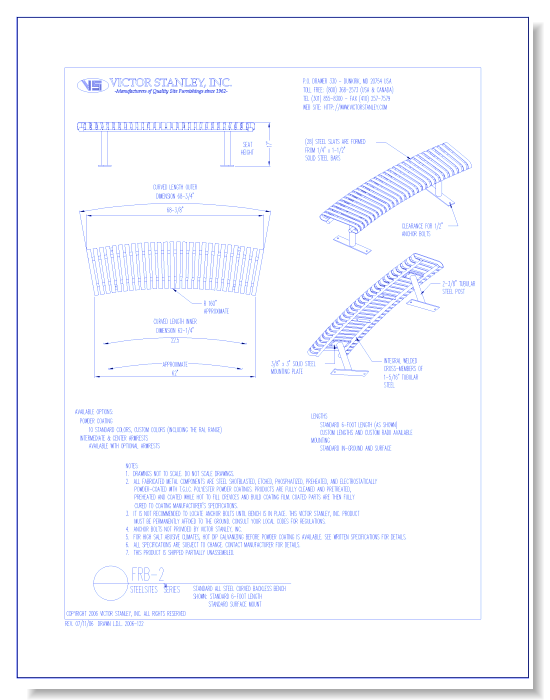 Model FRB-2: Steelsites™ Curved Backless Bench