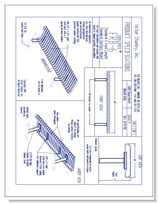 Model FRB-6: Steelsites™ Backless Bench