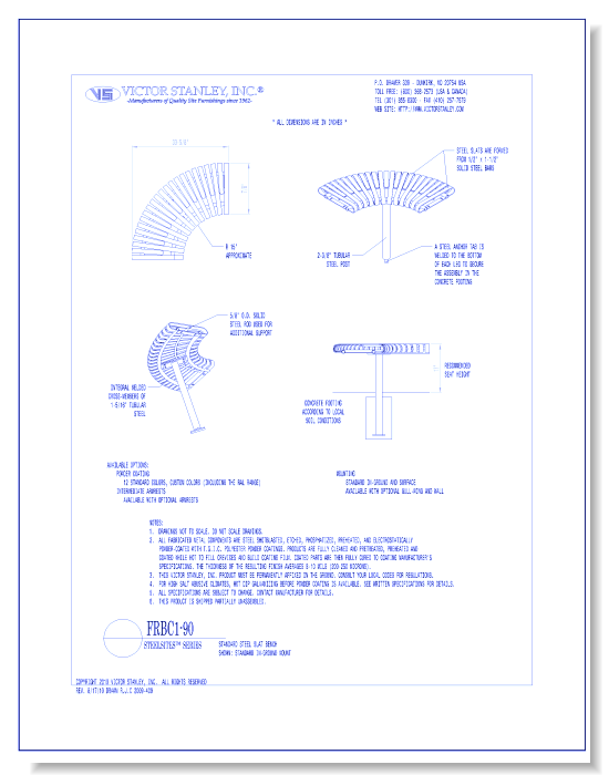 Model FRBC1-90: Steelsites™ Curved Backless Bench