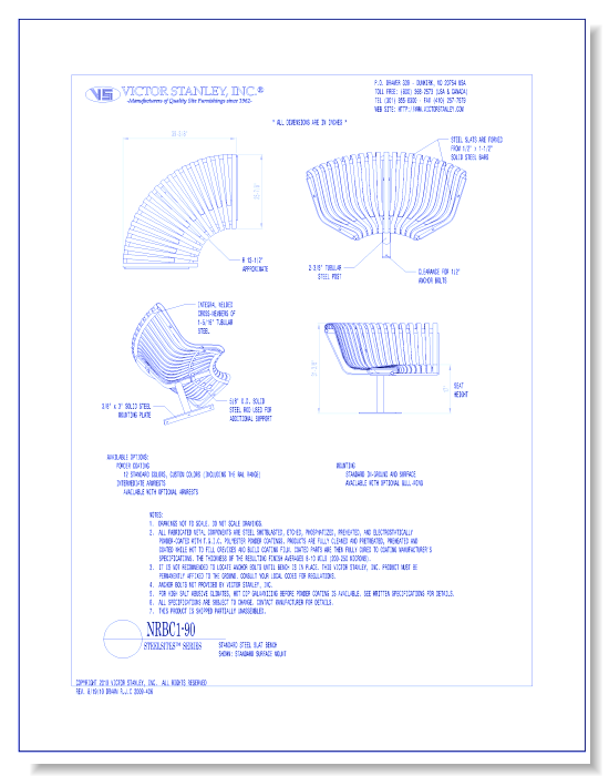 Model NRBC1-90: Steelsites™ Curved Bench