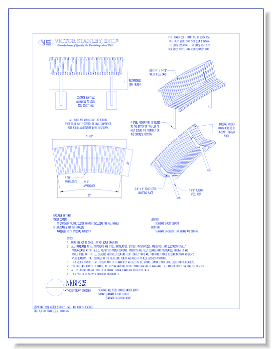 Model NRBI-225: Steelsites™ Inside-Facing Curved Bench