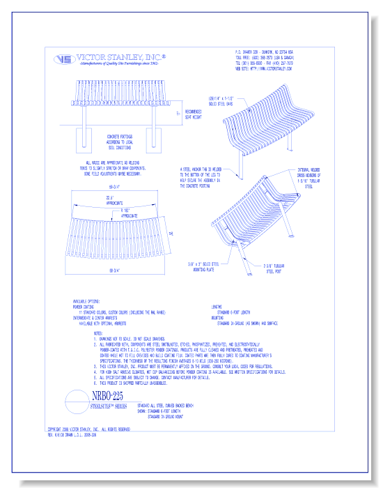 Model NRBO-225: Steelsites™ Outside-Facing Curved Bench