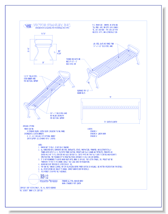 Model RB-12: Steelsites™ RB Backless Bench