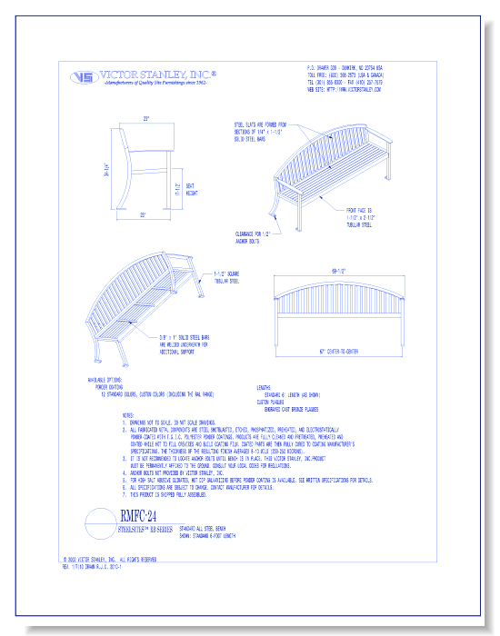 Model RMFC-24: Steelsites™ RB Bench