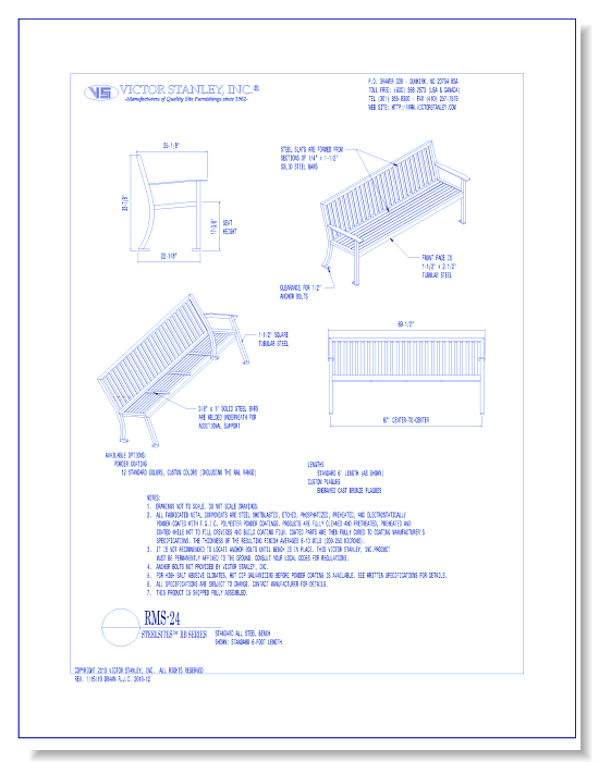 Model RMS-24: Steelsites™ RB Bench