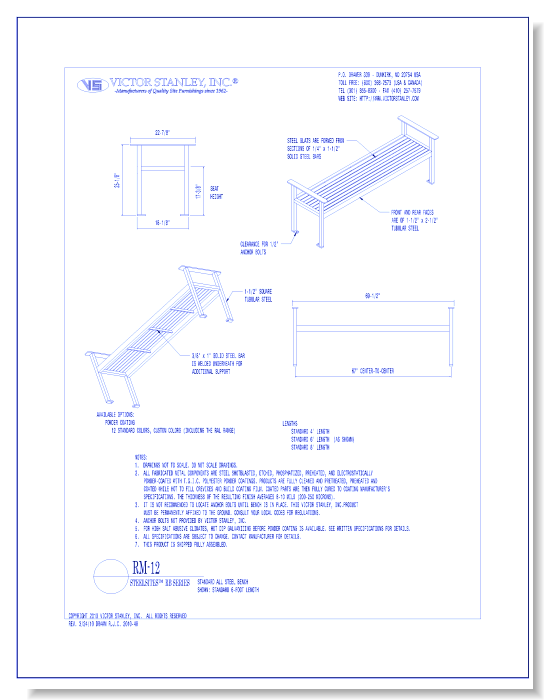Model RM-12: Steelsites™ RB Backless Bench