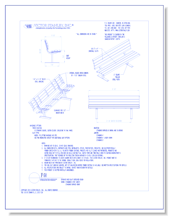 Model F-50: Streetsites™ Bench, Wood Slats