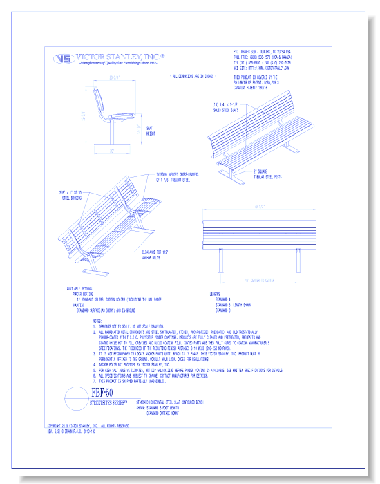 Model FBF-50: Streetsites™ Bench, Horizontal Steel Slats
