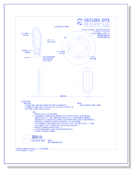 Model BRBS-102: Cycle Sentry™ Bike Rack, Capacity 2 Bikes